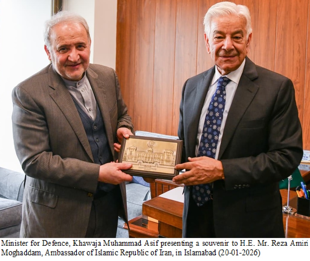 The Ambassador of the Islamic Republic of Iran H.E. Dr. Reza Amiri Moghaddam called on the Defence Minister Khawaja Muhammad Asif on 20th January, 2026